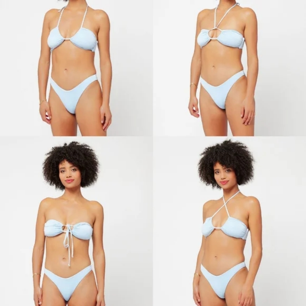 L*Space Shimmer Dawn Cabana Bikini Set Sky Blue